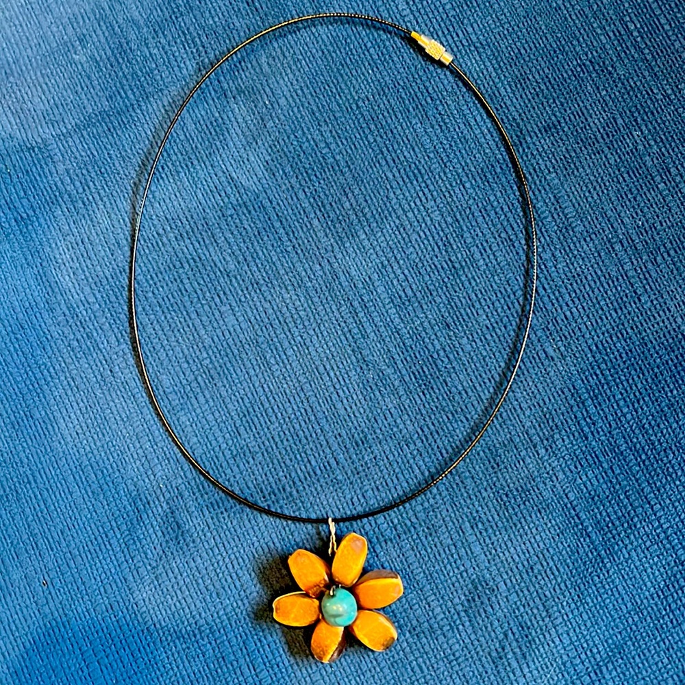 Super cute, unique, lightweight flower necklace on plastic cord